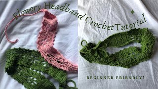 ✿｡Flowery Headband Crochet Tutorial ｡✿ Beginner Friendly Quick Project  Nightmoon Studio [upl. by Halullat255]