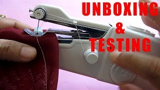 Portable and Cordless Handheld Sewing Machine  Unboxing amp Testing [upl. by Maya]