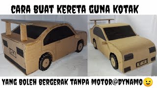 cara buat kereta guna kotak  rubber band powered cardboard car [upl. by Aiek246]