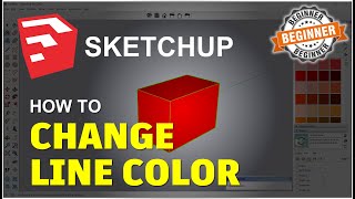 Sketchup How To Change Line Color Tutorial [upl. by Katine]