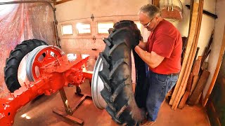 Mounting Rear Tractor Tires Quickly amp Easily  Farmall Super C Restoration Episode 13 [upl. by Ellertal980]