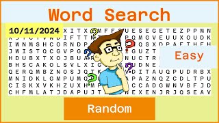 Word Search Easy  Random  10112024 [upl. by Eibba590]