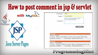 HOW TO POST COMMENT BOX IN JSP AND SERVLET WITH MYSQL DATABASE [upl. by Holey]