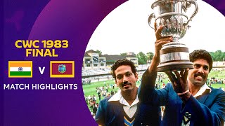 Cricket World Cup 1983 Final India v West Indies  Match Highlights [upl. by Yahska]