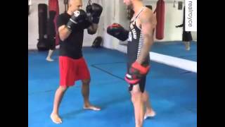 Royce Gracie striking workout [upl. by Orlan451]