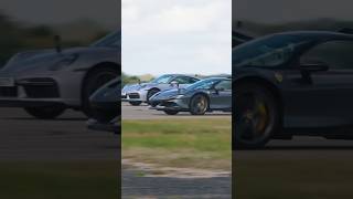 Ferrari SF90 vs Porsche 911 Turbo S dragrace youtubeshorts sf90 911turbos credit Carwow shorts [upl. by Abisia]