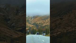 Lindis Pass drive view between Cromwell and Omarama in New Zealand travel newzeland mountains [upl. by Nivej]