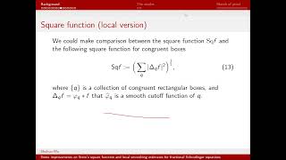 On Steins sq func and local smoothing estimates for frac Schrodinger eqns by Shukun Wu Caltech [upl. by Rehtnug]