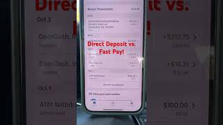 DoorDash Fast Pay vs Direct Deposit shorts [upl. by Gravante]