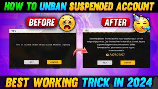 How To Unban Free Fire ID 2024  Free Fire ID Suspended Problem Solution  Recover Banned ID [upl. by Ecined409]