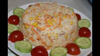 Recette simple et facile Ep 2أسهل سلطة أرز😇 Salade de riz [upl. by Drahsir]