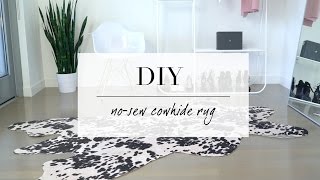 DIY Cowhide inspired Rug  Home Decor  ANN LE [upl. by Hartzel494]