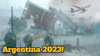 Incredible Footage of Argentinas Devastating Storm in Bahia Blanca tormenta [upl. by Ynafets]