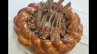 CORONA DI AGNELLO IN TRECCIA DI PAN BRIOCHE⭐RITA CHEF  Piatto tipico festivo [upl. by Akenit]