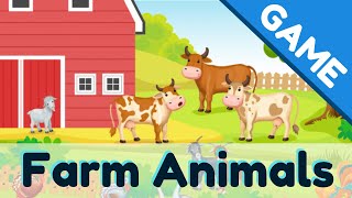 Farm Animals Game  Farmyard Animals Vocabulary [upl. by Ased]