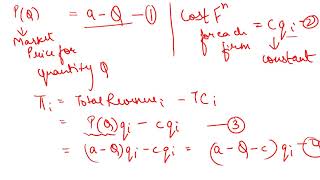 Cournot Modeln firms  Nash Equilibrium [upl. by Love]