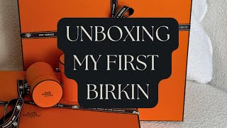 UNBOXING MY FIRST BIRKIN  HERMES JOURNEY  GIRLGONELUX [upl. by Dranoel]