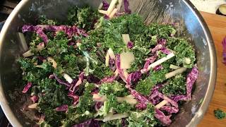 What ya cooking Ally  Kohlrabi Cabbage and Kale salad [upl. by Harmonia]