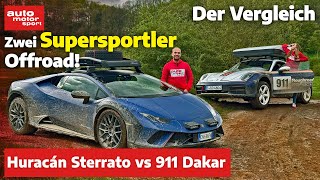 Lamborghini Huracán Sterrato vs Porsche 911 Dakar Wir fahren Offroad  auto motor und sport [upl. by Ayekal416]