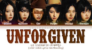 LE SSERAFIM 르세라핌 amp YOU AS A MEMBER  UNFORGIVEN  Karaoke Color Coded EASY LYRICS [upl. by Ho]