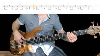 Bob Seger  Roll Me Away Bass Cover with Playalong Tabs in Video [upl. by Nurav927]