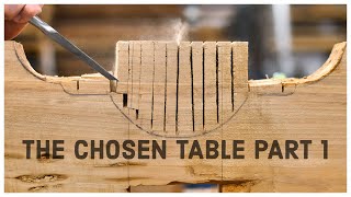 Making A Cypress Trestle Table For THE CHOSEN TV Series  HAND TOOL WOODWORKING Part 1 [upl. by Acinod]