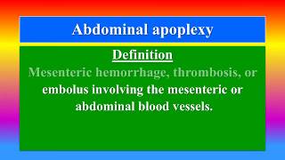 Abdominal apoplexy [upl. by Kcirdet]