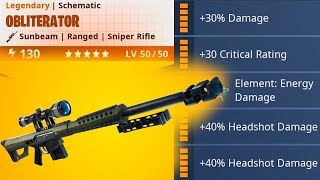 Perfect Perk Obliterator 130 Sunbeam in Fortnite STW  Fortnite Obliterator Best Perks [upl. by Plossl175]