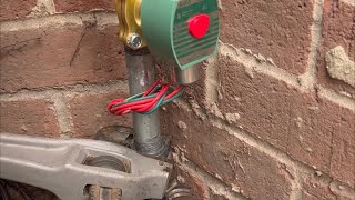 Installing a solenoid valve on a gas line for a fire pit in NYC story plumbing [upl. by Thorvald]