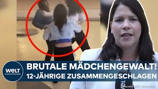 STUTTGART Schockierende Aufnahmen Mädchengruppe schlägt 12Jährige brutal in Parkhaus zusammen [upl. by Rattan]