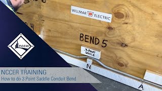 How to do 3 Point Saddle Conduit Bend NCCER Module 26107 [upl. by Enohs331]