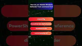 How to Disable Windows Defender from Command Line quiz [upl. by Serle]