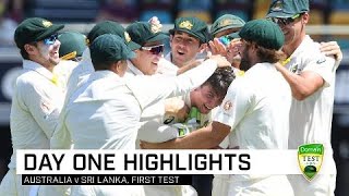 Aussies on top early at the Gabba  First Domain Test [upl. by Esidnac]