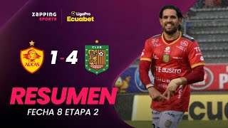 SD Aucas 1  4 Deportivo Cuenca  Resumen Fecha 8  2da Etapa  LigaPro Ecuabet [upl. by Sclater]