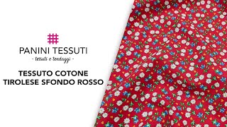 Tessuto Cotone Tirolese Sfondo Rosso [upl. by Inaboy]