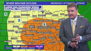 DFW weather What to expect with Wednesdays severe storm chances [upl. by Ettinger]