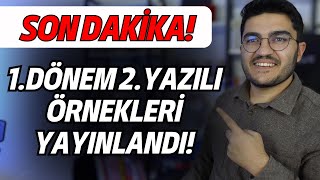 MEB 1Dönem 2Yazılı Örnekleri Yayınladı [upl. by Suellen]