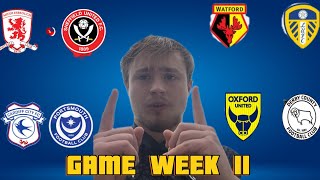 MY CHAMPIONSHIP PREDICTIONS GAMEWEEK 11 [upl. by Eibbed]