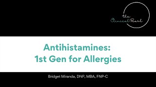 Antihistamines  1st Gen H1 Blockers for Allergies  Pharmacology [upl. by Orag133]