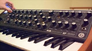 Cranking Knobs on the Moog Subsequent 37 for 6 Minutes ft Ventris Dual Reverb [upl. by Atsed845]