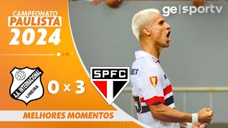 INTER DE LIMEIRA 0 X 3 SÃO PAULO  MELHORES MOMENTOS  CAMPEONATO PAULISTA 2024  geglobo [upl. by Mozart73]