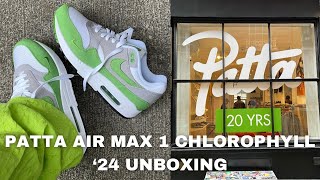 Patta x Nike Air Max 1 Chlorophyll 2024 EXCLUSIVE UNBOXING  REVIEW [upl. by Adnhoj]