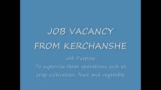 Agriculture Supervisor Job Vacancy 20 February 2024 [upl. by Irneh903]