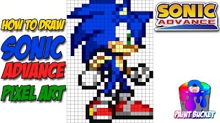 How to Draw Sonic the Hedgehog 16Bit  Drawing Segas Sonic Advance Pixel Art Tutorial [upl. by Arreyt728]