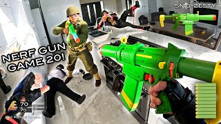 NERF GUN GAME 201  First Person Shooter Battle [upl. by Orfinger149]