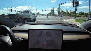 Tesla FSD 1236 drives across Mesa Gilbert Chandler area [upl. by Cohlier]