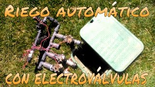 CÓMO FUNCIONA UN RIEGO AUTOMÁTICO DE ELECTROVÁLVULAS [upl. by Nosnevets]