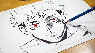 Drawing ITADORI YUUJI  RYOMEN SUKUNA Jujutsu Kaisen [upl. by Nyral]