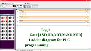 Logic gate ladder diagram for PLC programming in Logix pro simulator logicgates plcprogramming [upl. by Aicert]