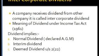 Inter corporate dividend Taxability [upl. by Lobel357]